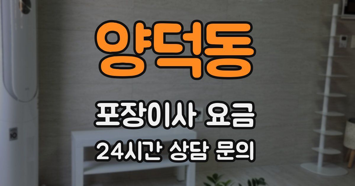 양덕동 포장이사 요금