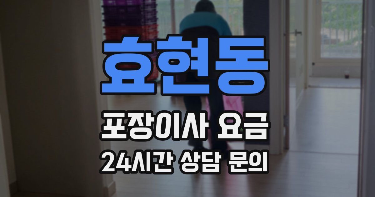 효현동 포장이사 요금