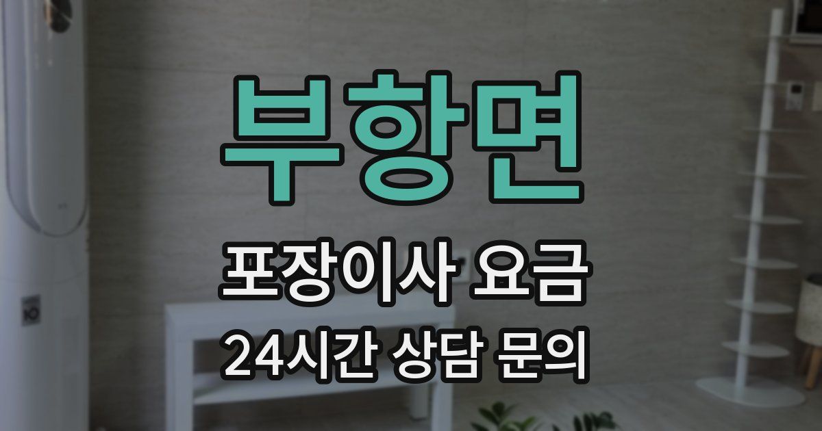 부항면 포장이사 요금