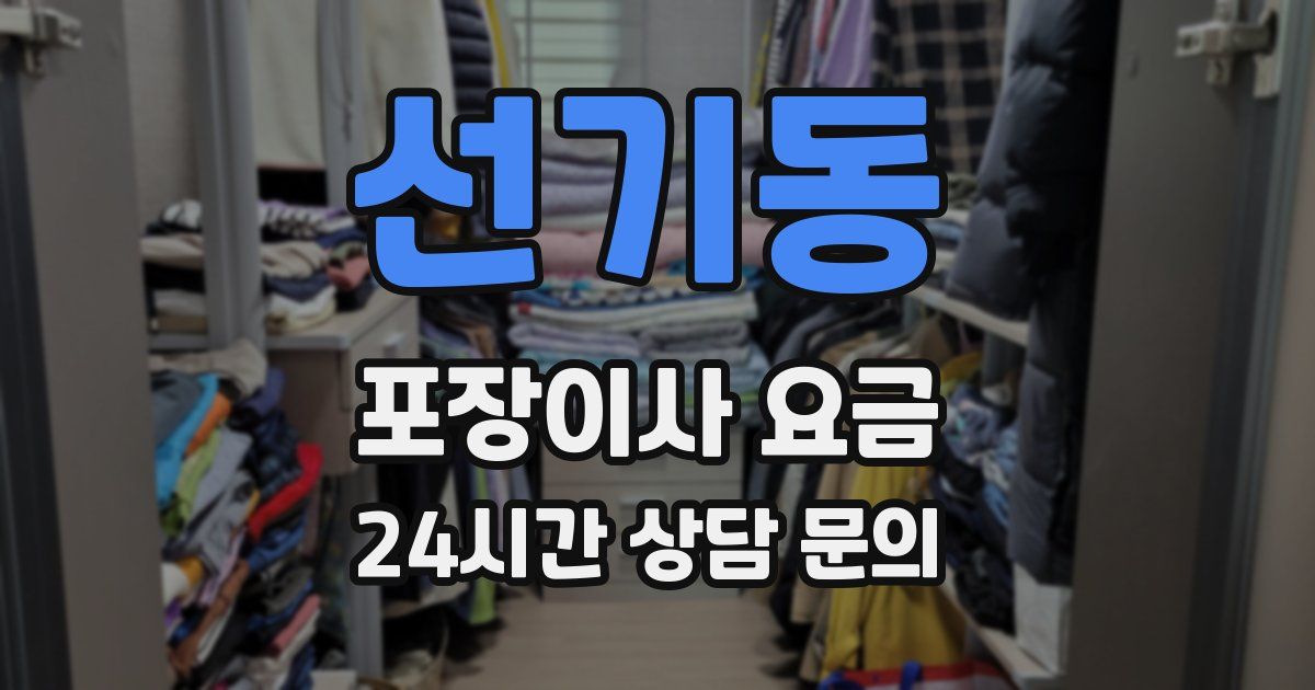 선기동 포장이사 요금