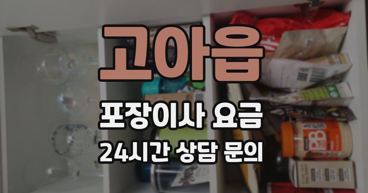 고아읍 포장이사 요금