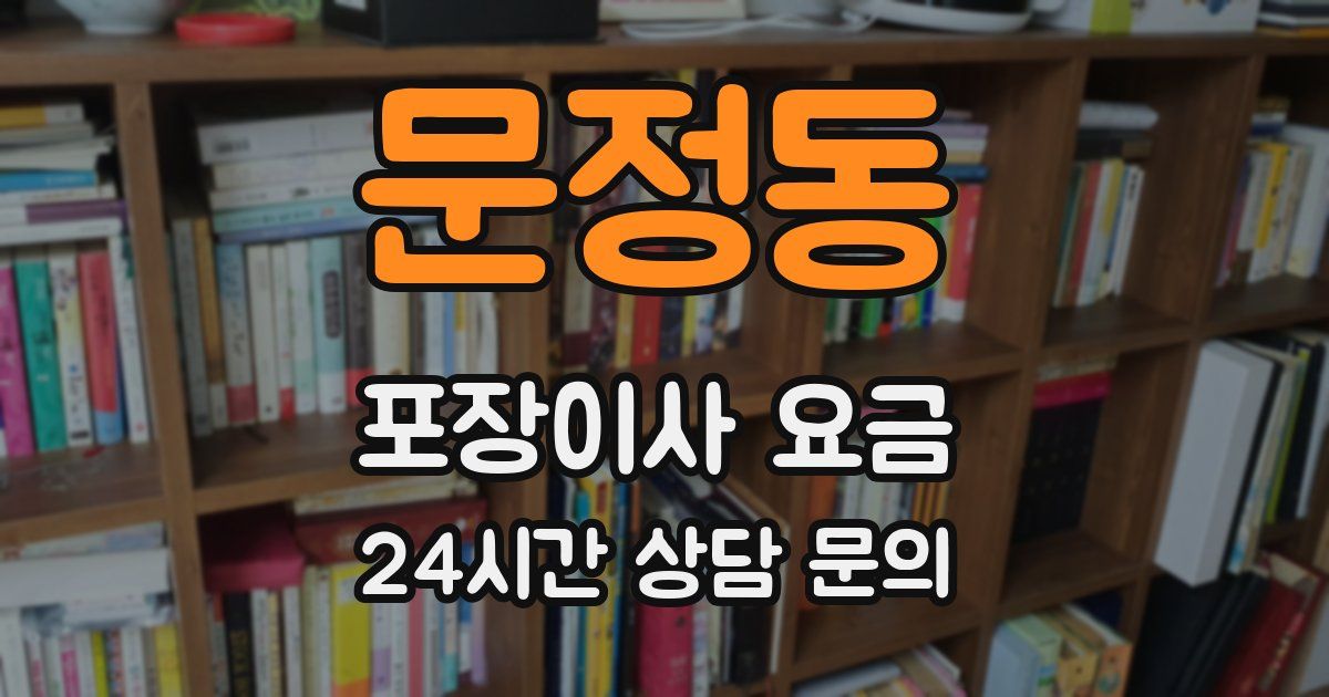 문정동 포장이사 요금
