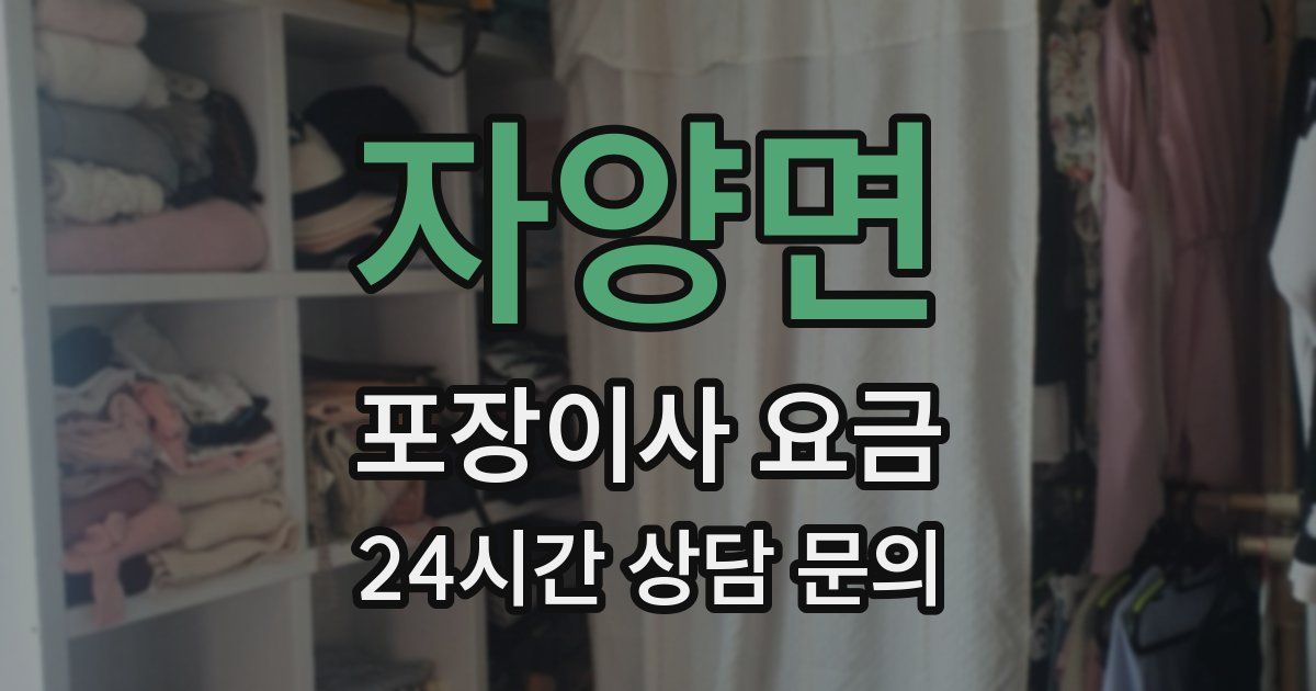 자양면 포장이사 요금