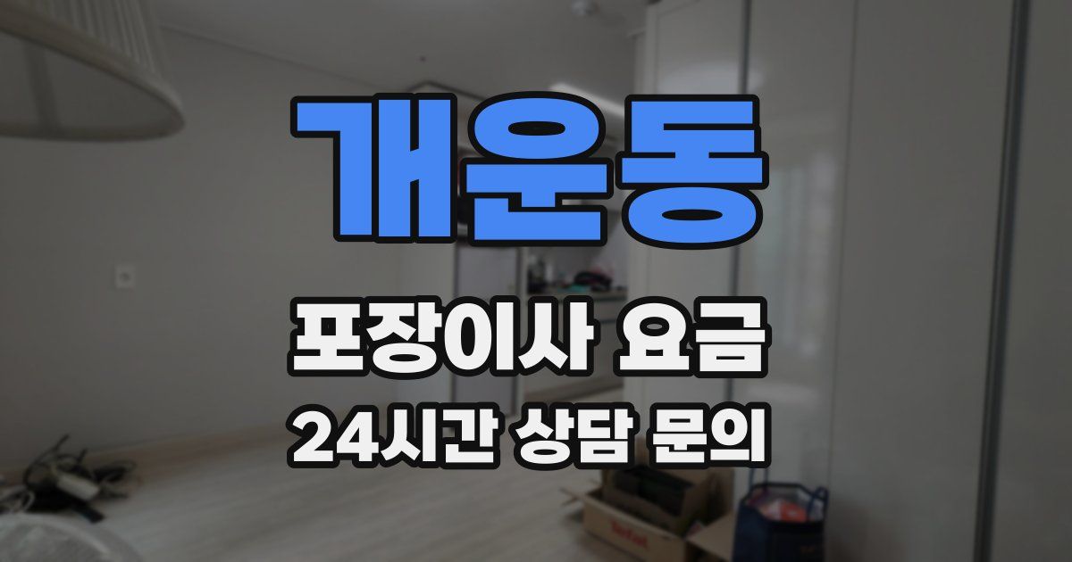 개운동 포장이사 요금