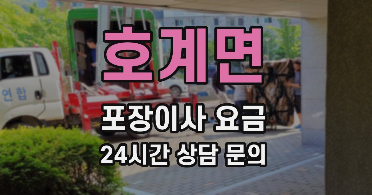 호계면 포장이사 요금
