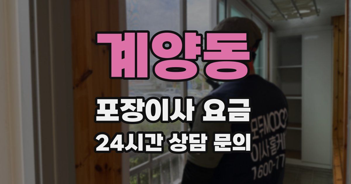 계양동 포장이사 요금