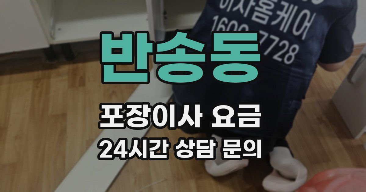 반송동 포장이사 요금