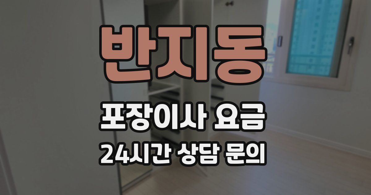 반지동 포장이사 요금