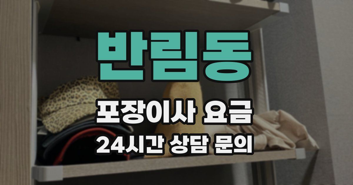 반림동 포장이사 요금
