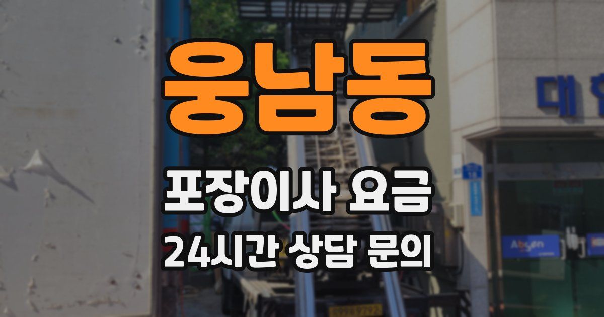 웅남동 포장이사 요금