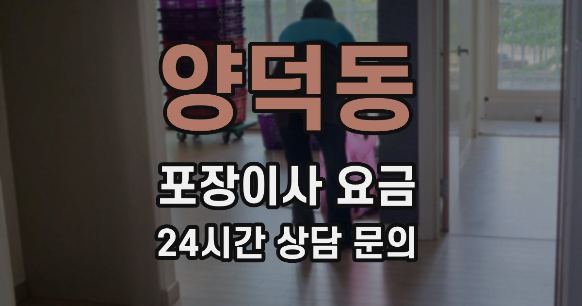 양덕동 포장이사 요금