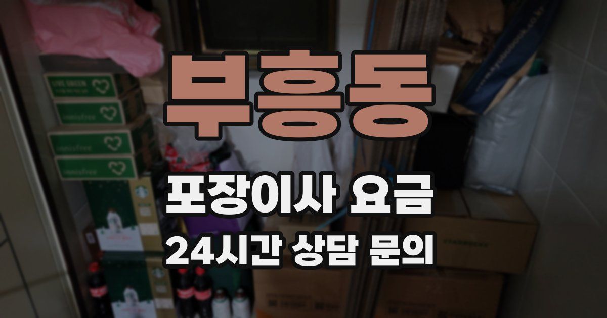 부흥동 포장이사 요금