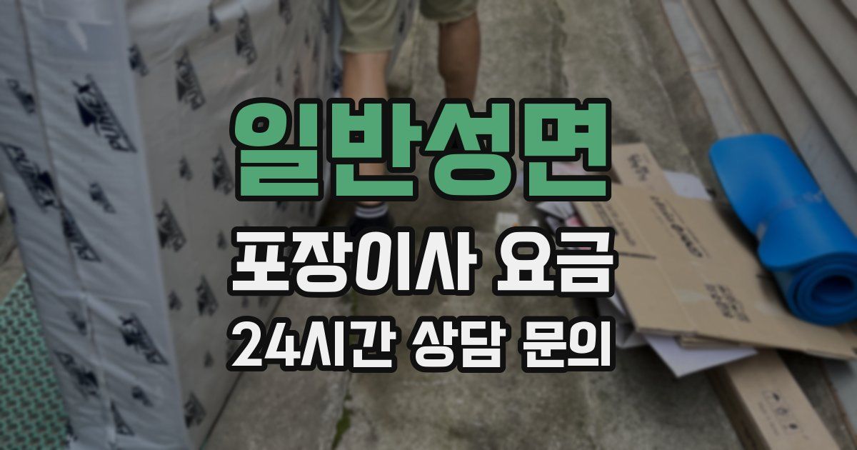 일반성면 포장이사 요금