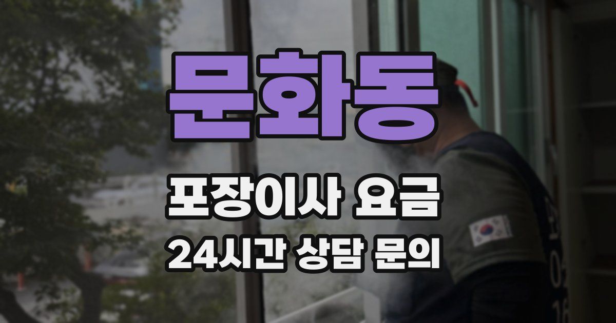 문화동 포장이사 요금