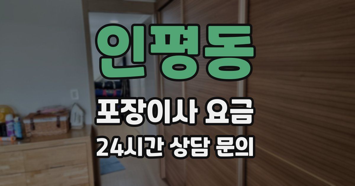 인평동 포장이사 요금