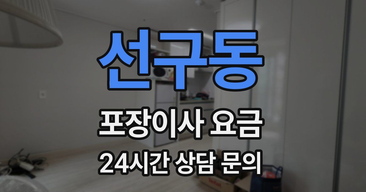 선구동 포장이사 요금