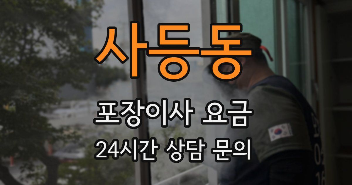 사등동 포장이사 요금