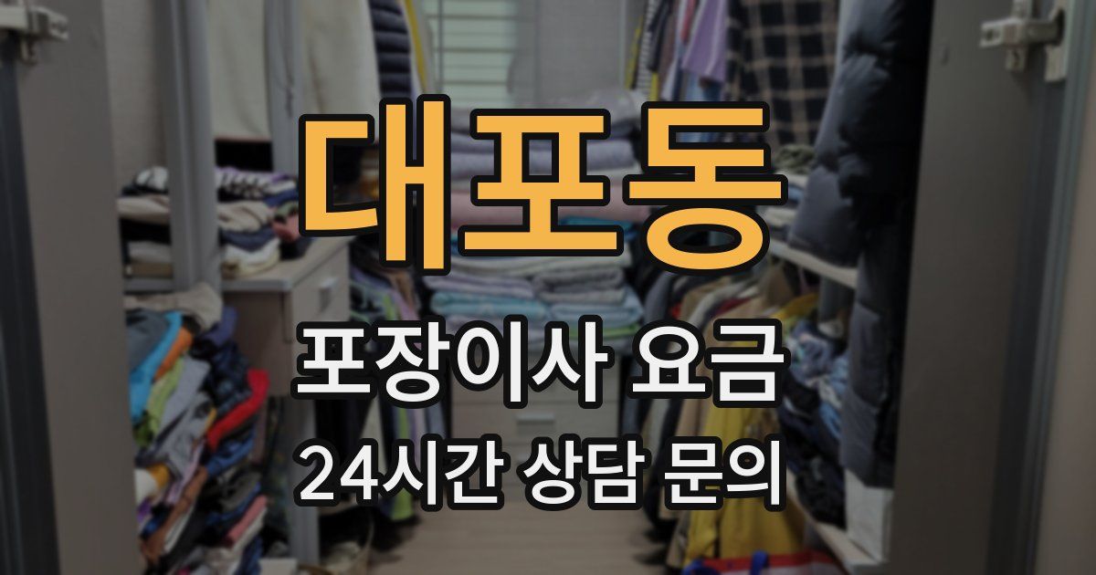 대포동 포장이사 요금