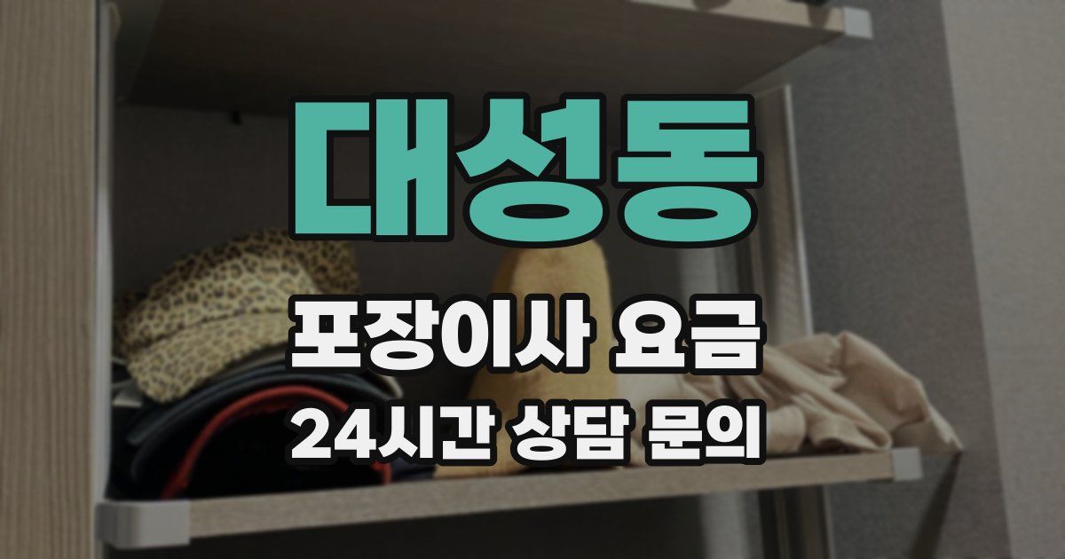 대성동 포장이사 요금