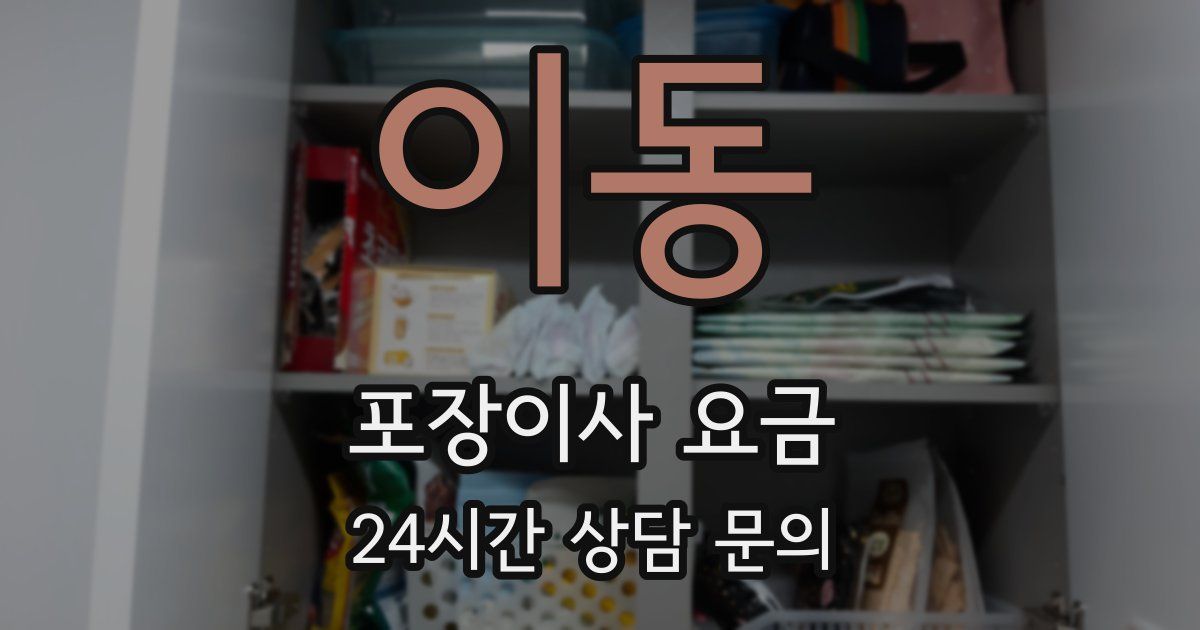 이동 포장이사 요금