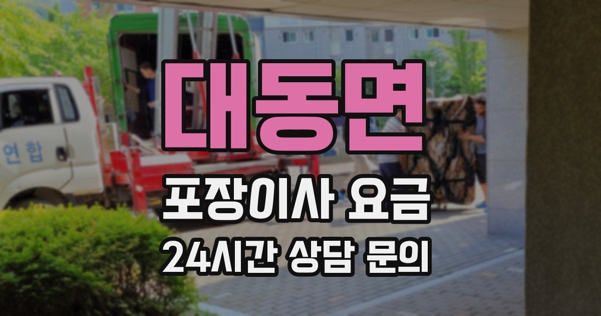 대동면 포장이사 요금