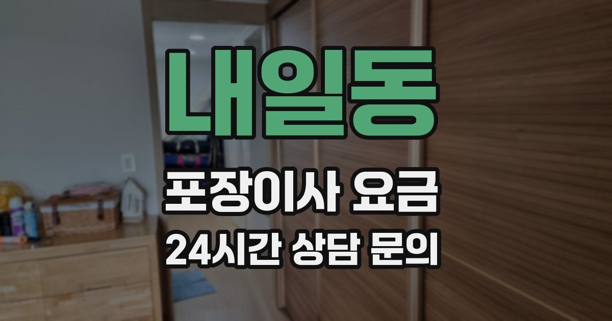 내일동 포장이사 요금