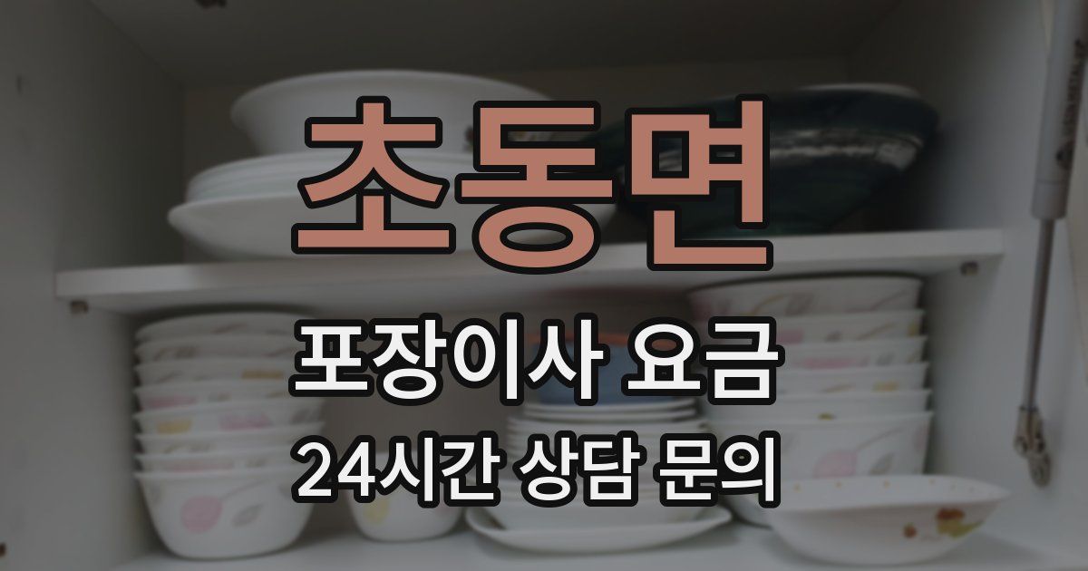 초동면 포장이사 요금