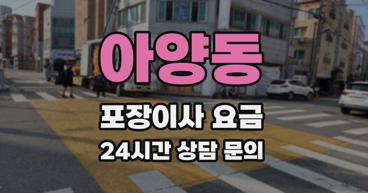 아양동 포장이사 요금