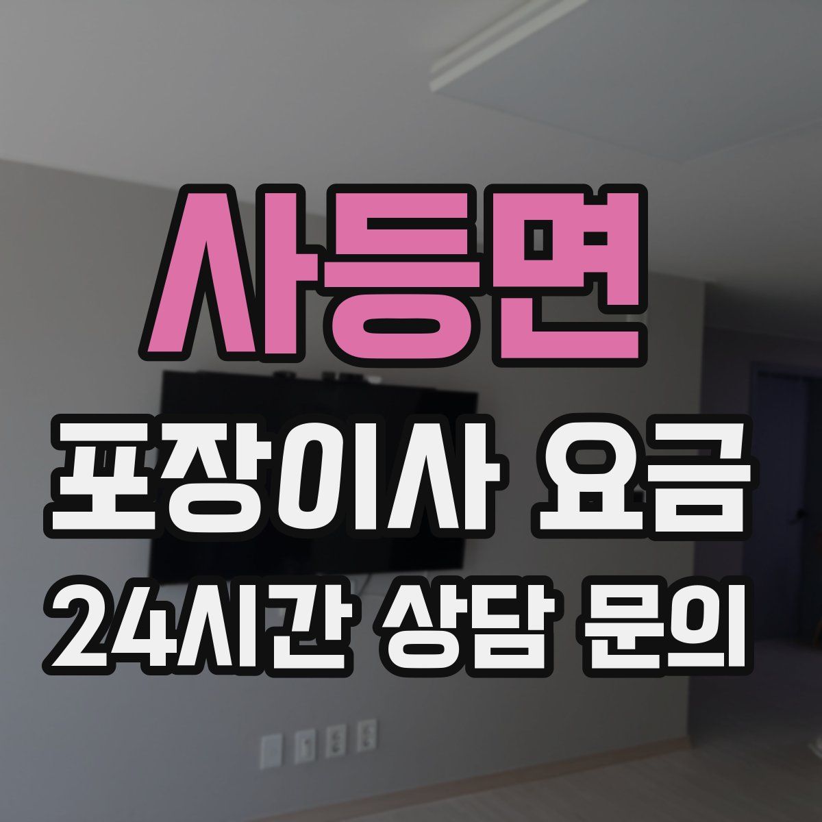 사등면 포장이사 요금