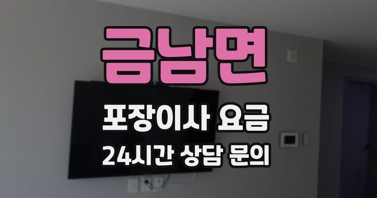 금남면 포장이사 요금