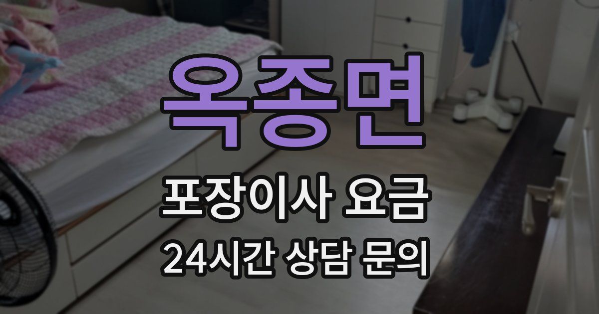 옥종면 포장이사 요금