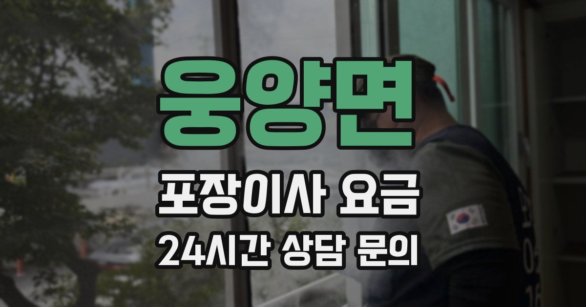 웅양면 포장이사 요금