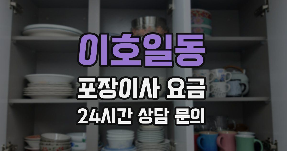 이호일동 포장이사 요금