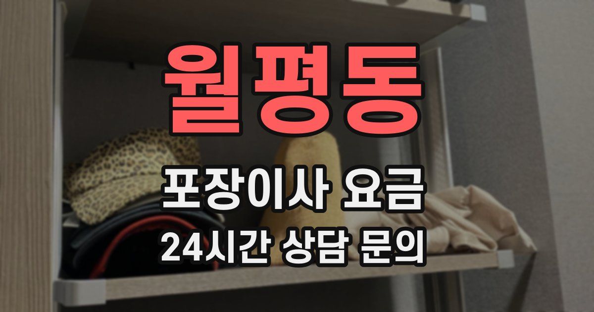 월평동 포장이사 요금
