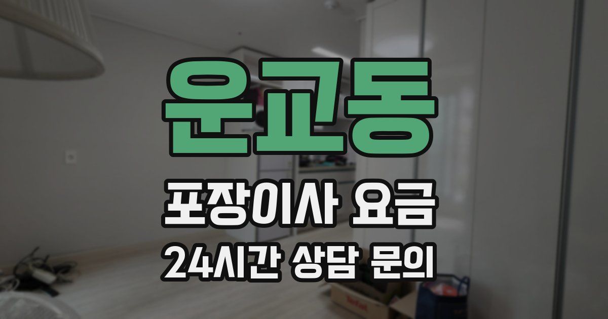 운교동 포장이사 요금