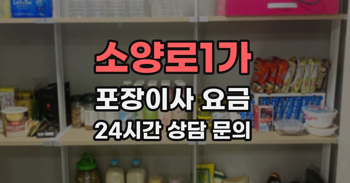 소양로1가 포장이사 요금