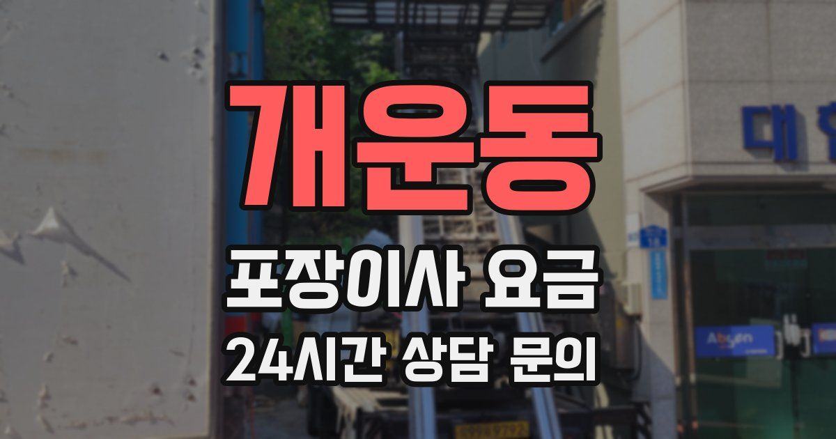 개운동 포장이사 요금