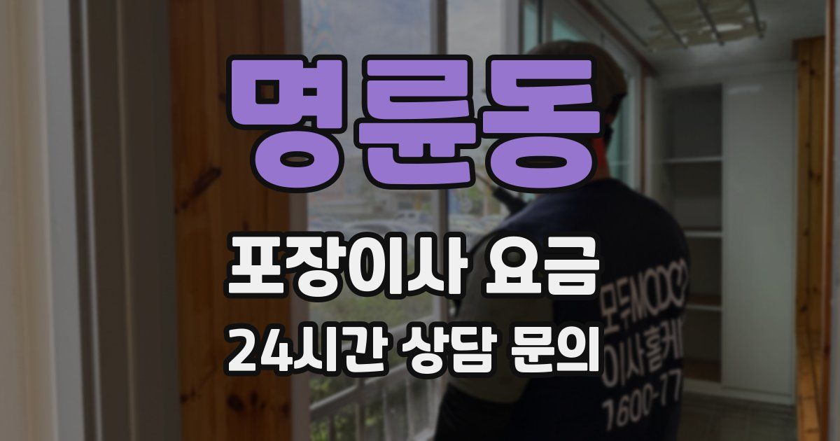 명륜동 포장이사 요금