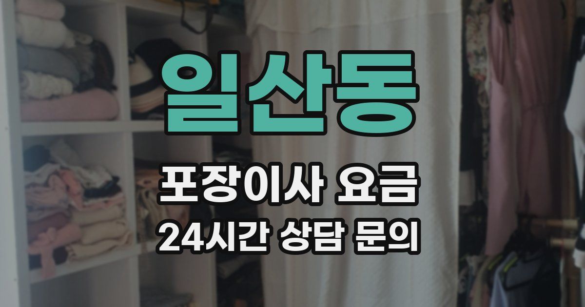 일산동 포장이사 요금