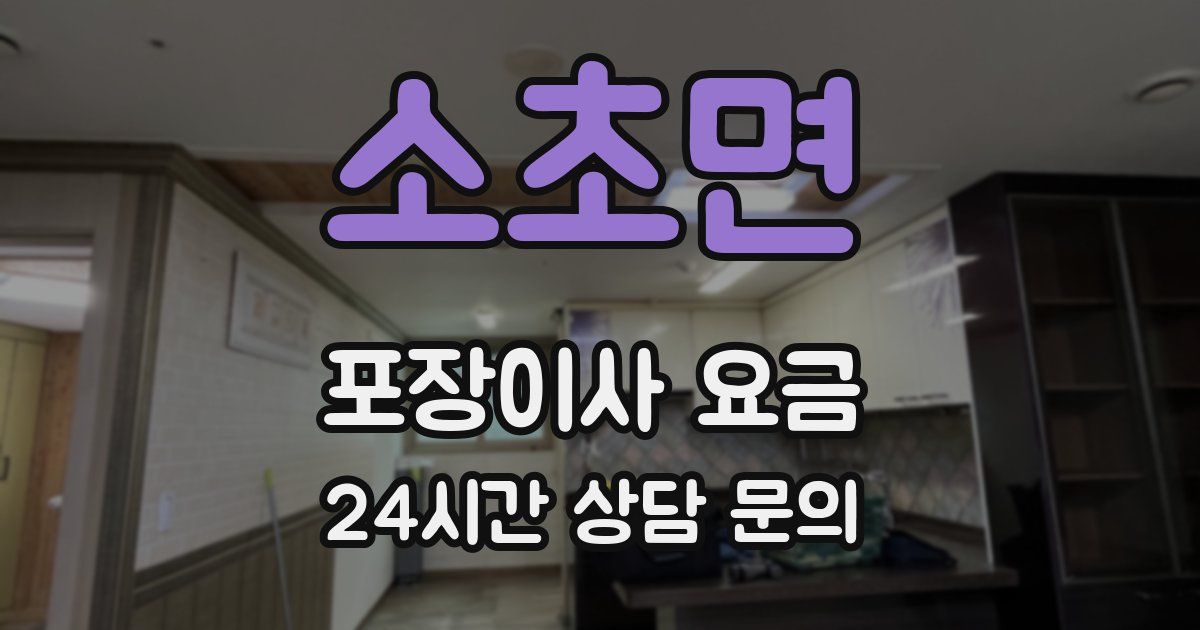 소초면 포장이사 요금