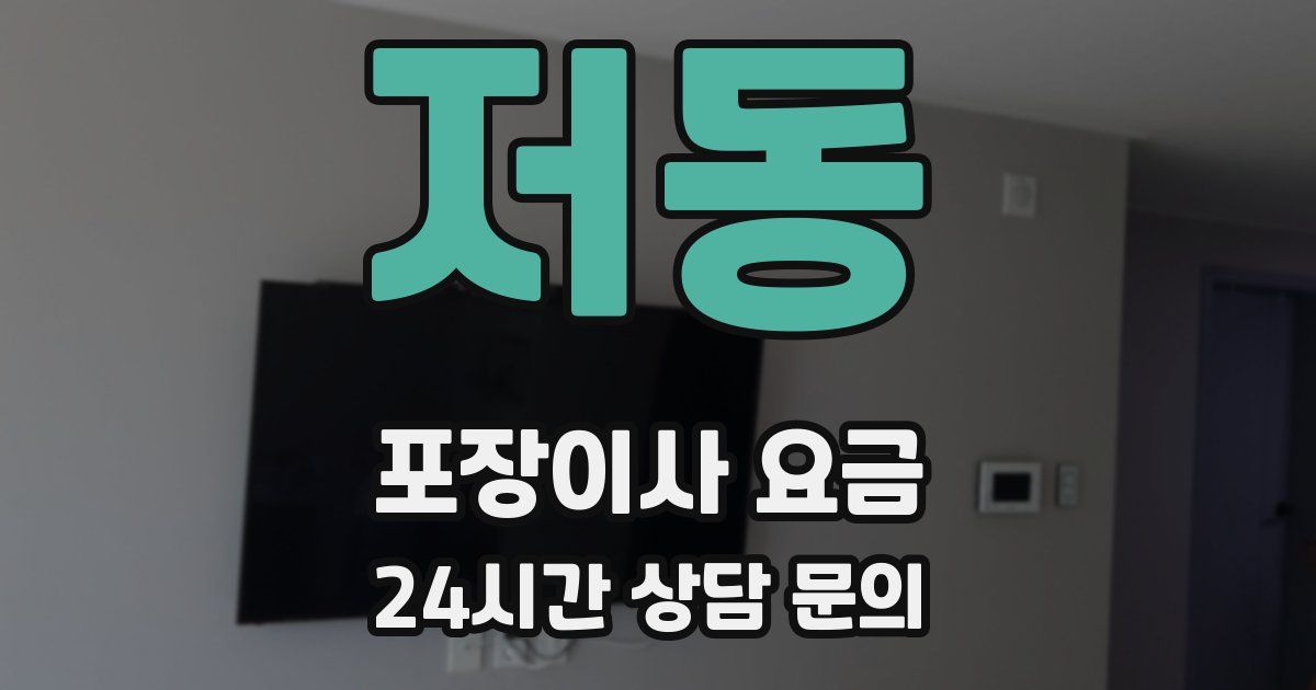 저동 포장이사 요금