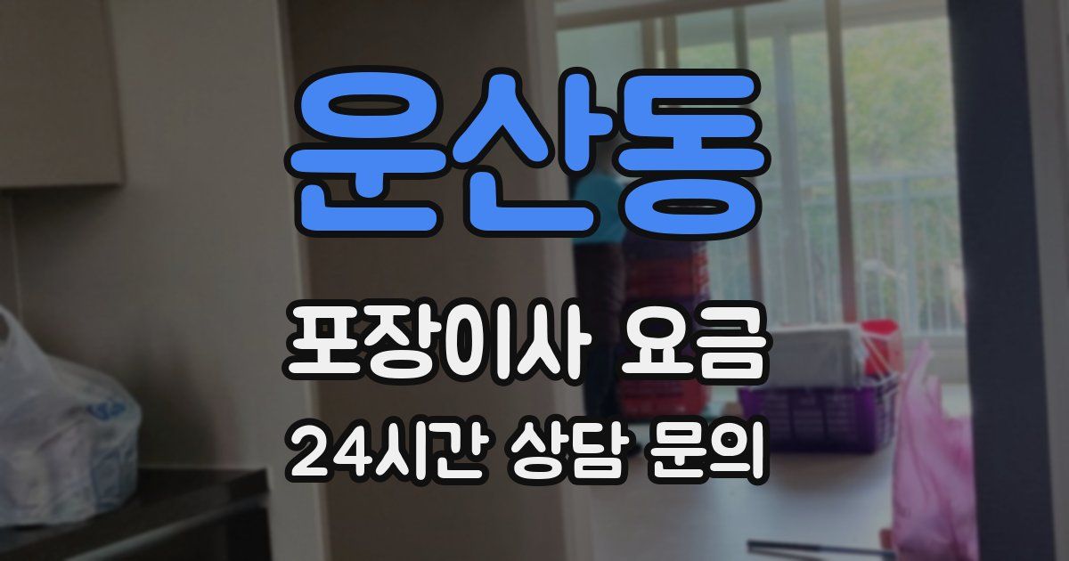 운산동 포장이사 요금