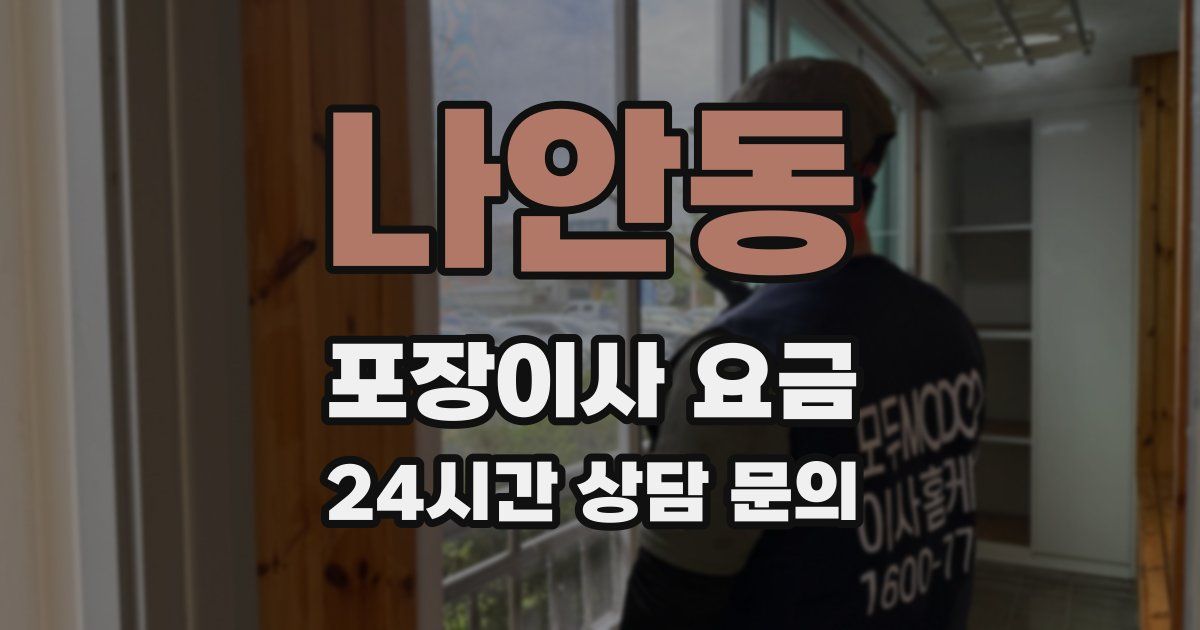 나안동 포장이사 요금