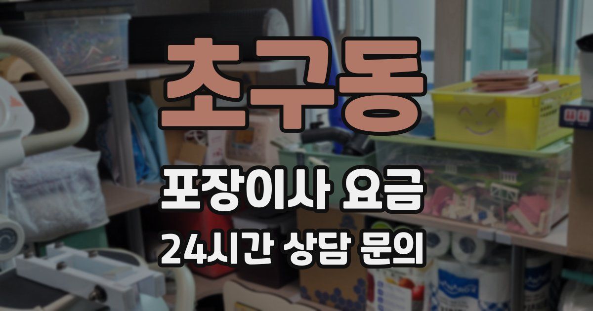 초구동 포장이사 요금