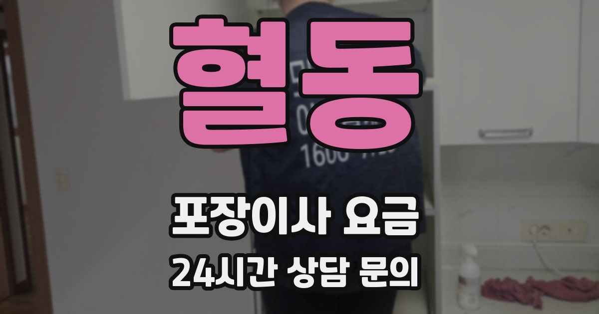 혈동 포장이사 요금