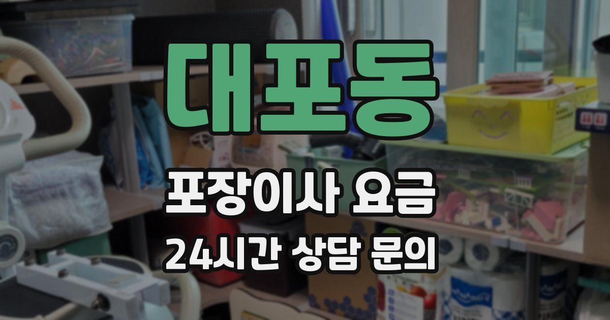 대포동 포장이사 요금