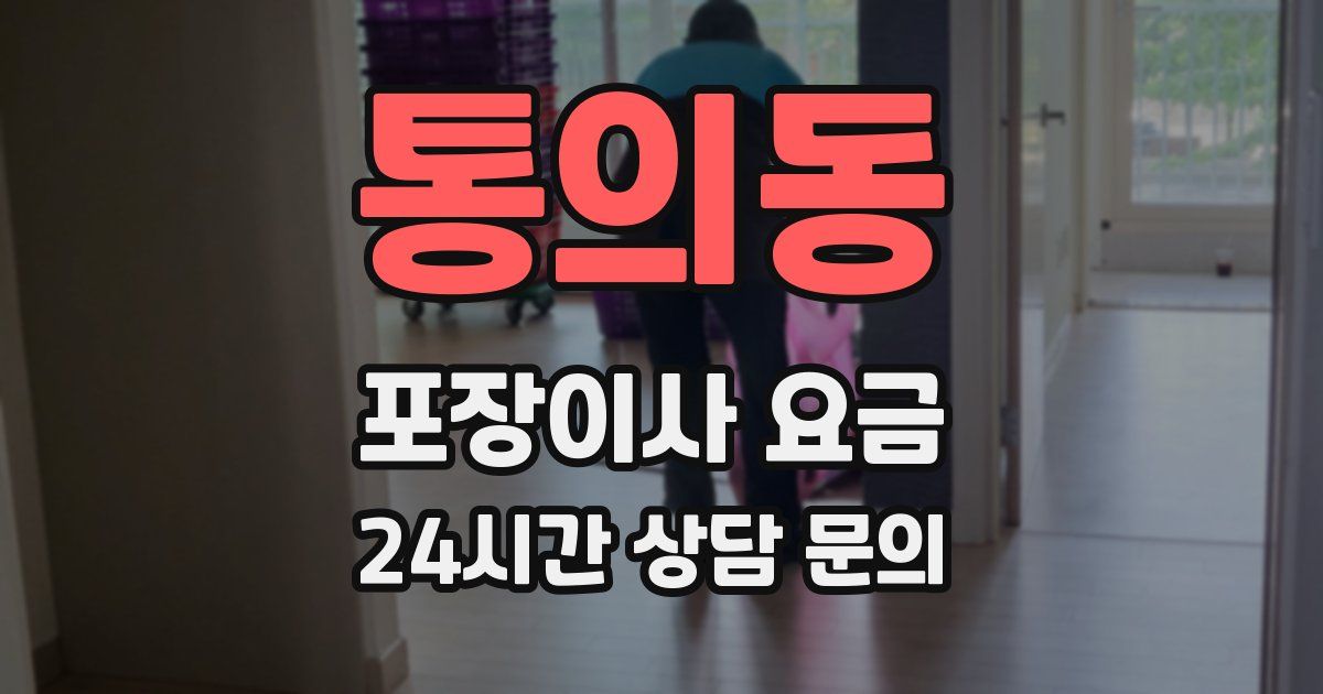 통의동 포장이사 요금