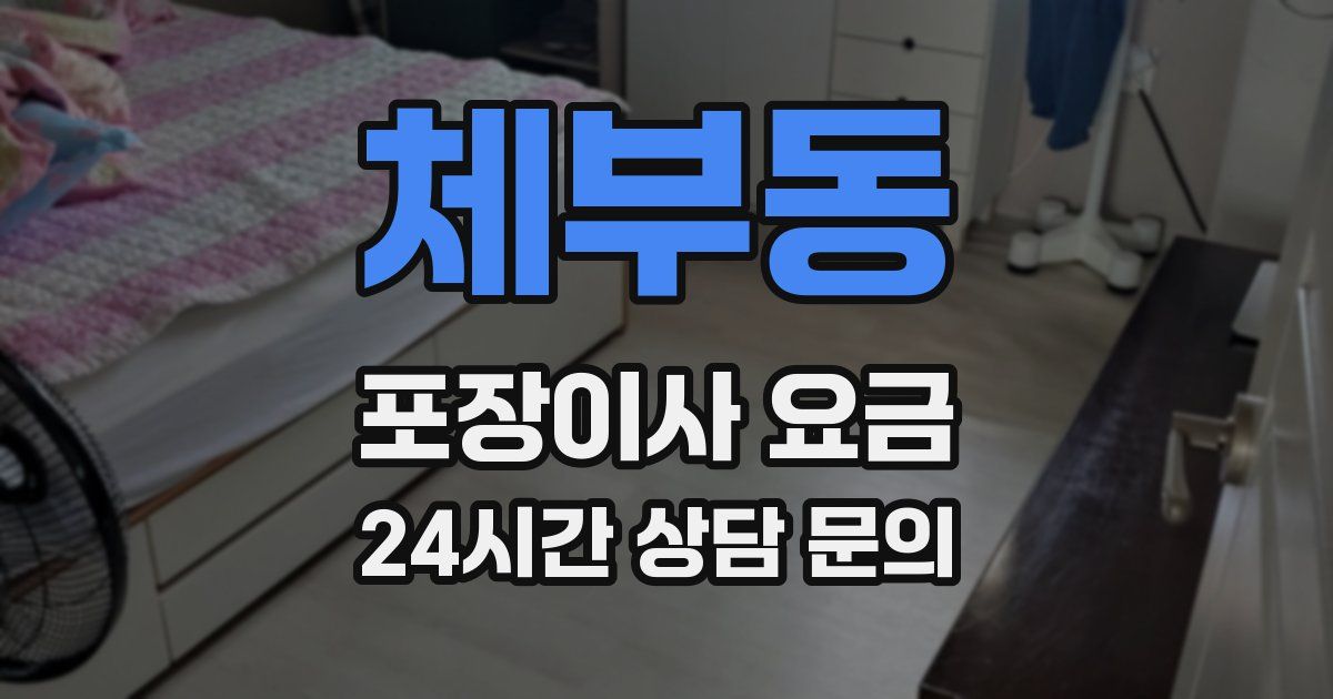 체부동 포장이사 요금