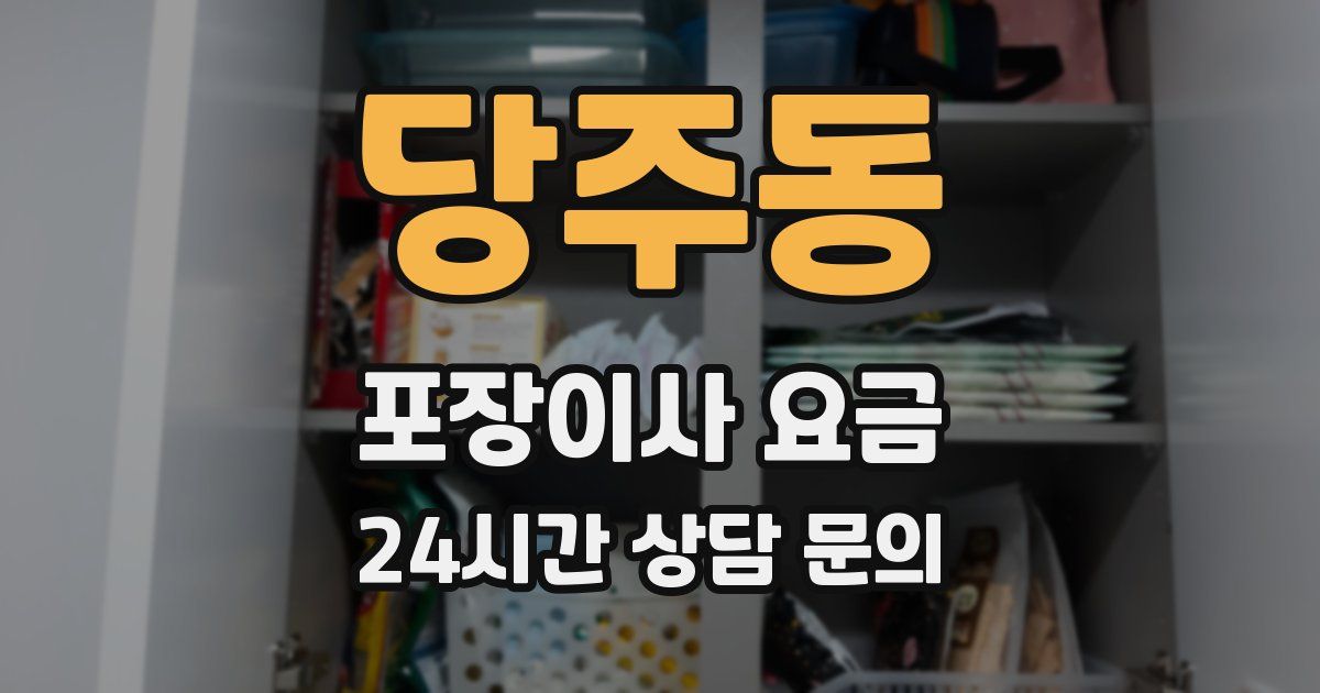당주동 포장이사 요금