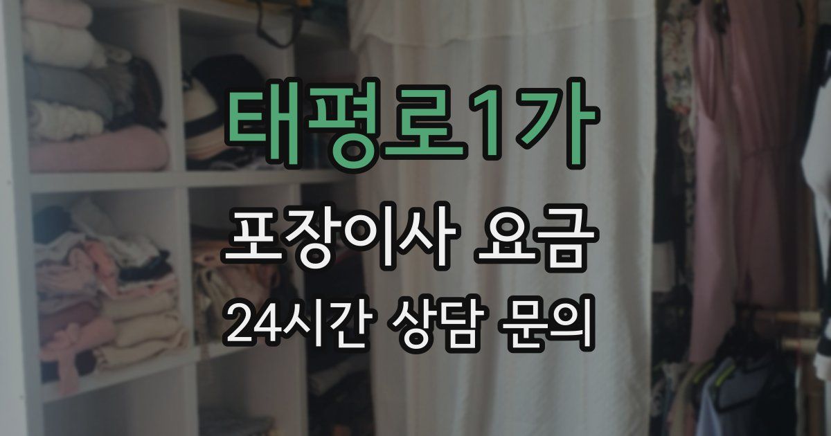 태평로1가 포장이사 요금
